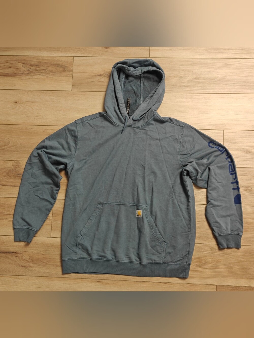 Carhartt Force Hoodie Mens XL Blue Long Sleeve Relaxed Fit Kangaroo Pocket
